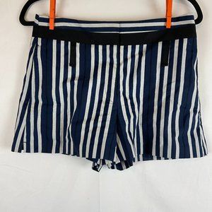 Rag & Bone Shorts 2 Blue White Black Stripe Pockets Belt Loops